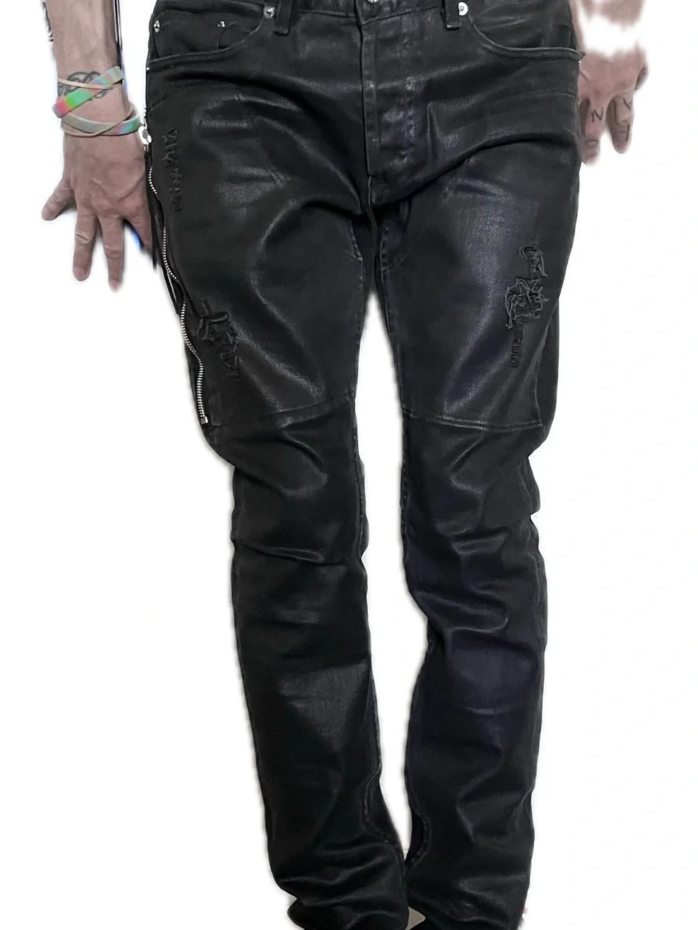 NWOT mr. completely  Black Slim Jeans - Classic Everyday Style distressed rare